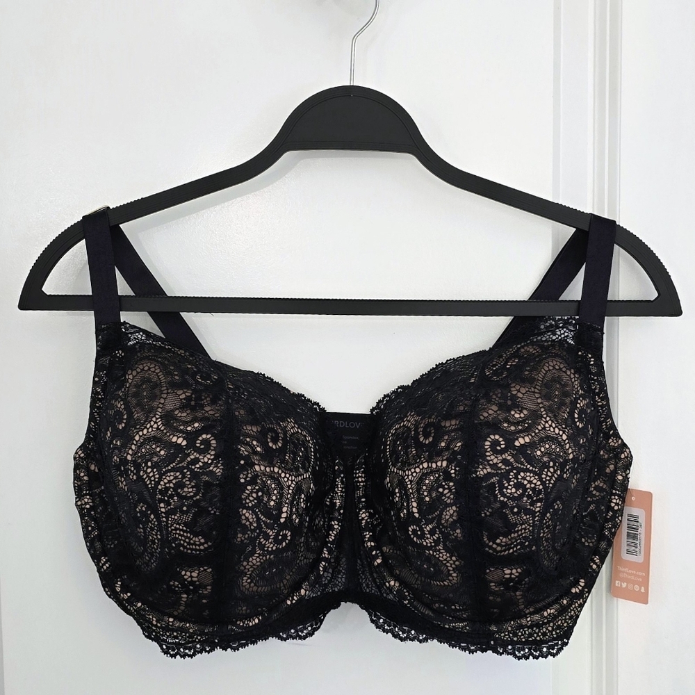 ThirdLove 24/7™ Lace Balconette Bra Size 38Fblack / 38F